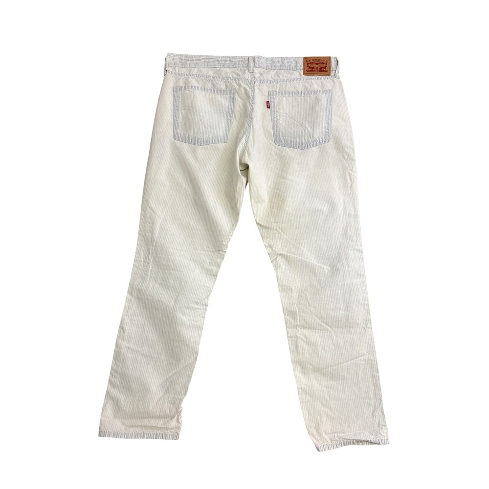 Levis 511 Slim Fit Hickory Stripe Pants Light Blue White 35x25